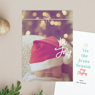 Fröhliche Christliche Weihnachtsfotokarte Feiertagskarte