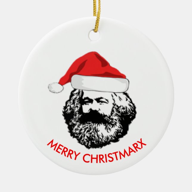 Fröhliche Christmarx Keramik Ornament (Vorne)