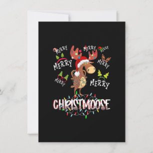 Fröhliche Christmoose Weihnachten Elch Familie pas Einladung