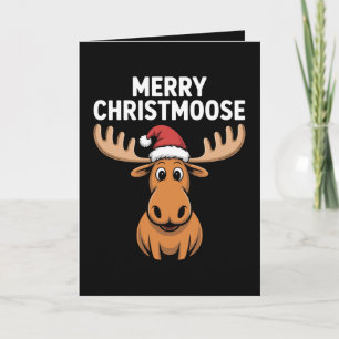 Fröhliche Christmoose Weihnachten Elch Santa Hut X Karte