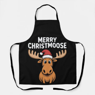 Fröhliche Christmoose Weihnachten Elch Santa Hut X Schürze