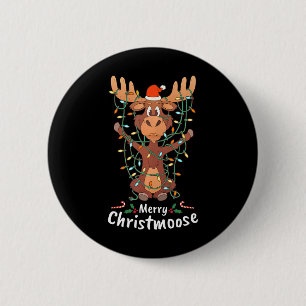Fröhliche Christmoose Weihnachten Elch Xmas Baumli Button