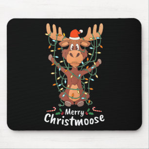Fröhliche Christmoose Weihnachten Elch Xmas Baumli Mousepad