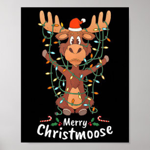 Fröhliche Christmoose Weihnachten Elch Xmas Baumli Poster