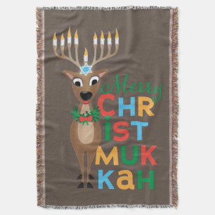 Fröhliche Christmukkah-Rentiere Decke