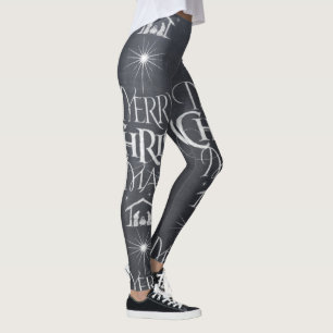 Fröhliche Christusmas-Tafel-WeihnachtsKalligraphi Leggings