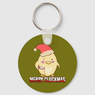 Fröhliche Cluckmas, lustiges Weihnachtsgebäck Schlüsselanhänger