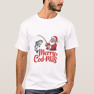 Fröhliche Cod-Mas Weihnachten Santa Angeln T-Shirt