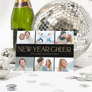 Fröhliche Collage Happy New Year Foto Card Feiertagskarte