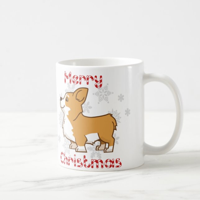 Fröhliche Corgi-WeihnachtsTasse Tasse (Rechts)