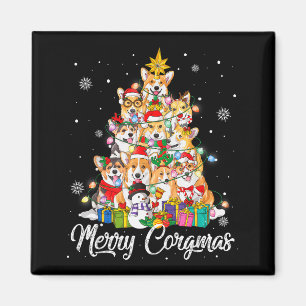 Fröhliche Corgmas Corgi Weihnachtsbaum Lichterfee Magnet