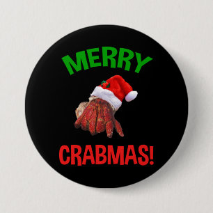 Fröhliche Crabmas! Weihnachten-Hermit-Krebs-Lover Button