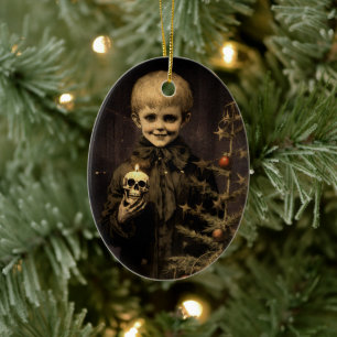 Fröhliche Creepmas Gruseliger Gothic Vintage Keramik Ornament