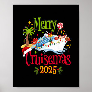 Fröhliche Cruisemas 2025 Familien-Pyjamas Kreuzfah Poster