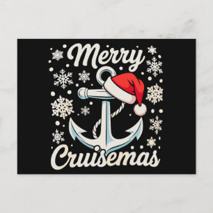 Fröhliche Cruisemas-Anker-Santa-Hut-Weihnachtskreu Feiertagspostkarte