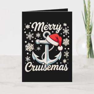 Fröhliche Cruisemas-Anker-Santa-Hut-Weihnachtskreu Karte