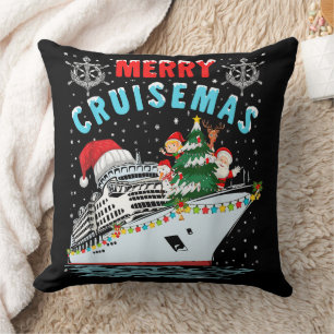 Fröhliche Cruisemas Kreuzfahrtschiff Familienweihn Kissen