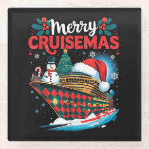 Fröhliche Cruisemas Lustige Familienweihnachten Glasuntersetzer