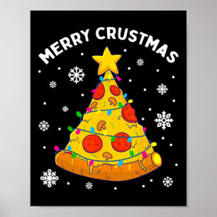Fröhliche Crustmas-Pizza-Weihnachtsbaum-Weihnachts Poster