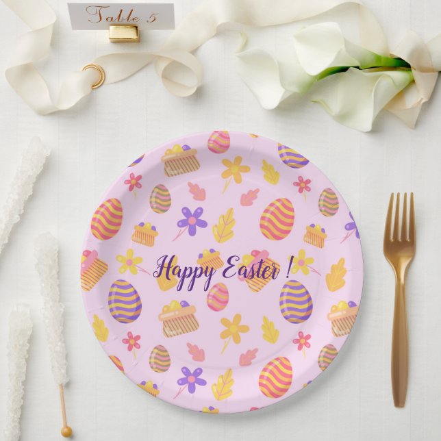 Fröhliche Customize Lila Ostern Pappteller (Hochzeit)
