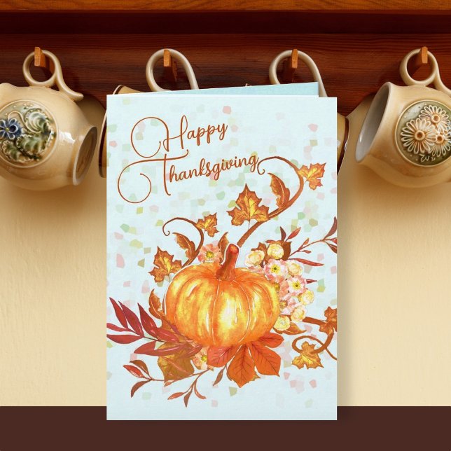 Fröhliche Danksagungsnachricht Pumpkin Fall Card Karte (Von Creator hochgeladen)