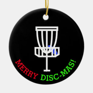 Fröhliche Disc-Mas lustige Disc Golf Weihnachten Keramik Ornament