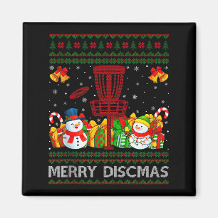 Fröhliche Discmas hässliche Weihnachtspullover Lus Magnet