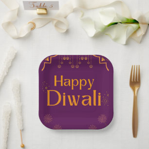 Fröhliche Diwali-Party Pappteller