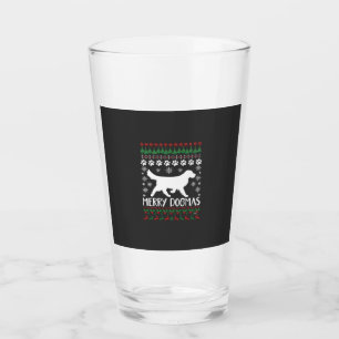 Fröhliche Dogmen Hund Schneeflocke hässlicher Weih Glas