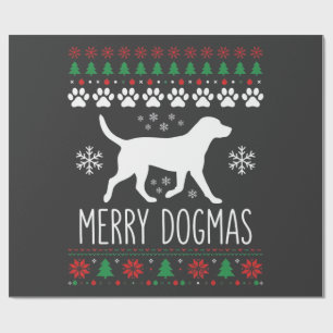Fröhliche Dogmen Weihnachten Hund Vektor Geschenkpapier