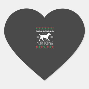Fröhliche Dogmen Weihnachten Hund Vektor Herz-Aufkleber