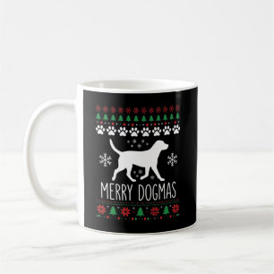 Fröhliche Dogmen Weihnachten Hund Vektor Kaffeetasse