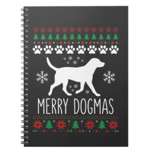 Fröhliche Dogmen Weihnachten Hund Vektor Notizblock