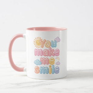 Fröhliche "Du bringst mich zum Lächeln" Bubble-Sch Tasse