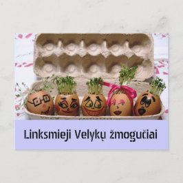 Fröhliche Ei-Leute-Litauer-Ostern-Postkarte Feiertagspostkarte