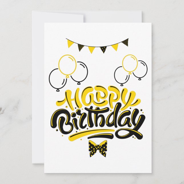 Fröhliche Einladung zum Geburtstag (Vorderseite)