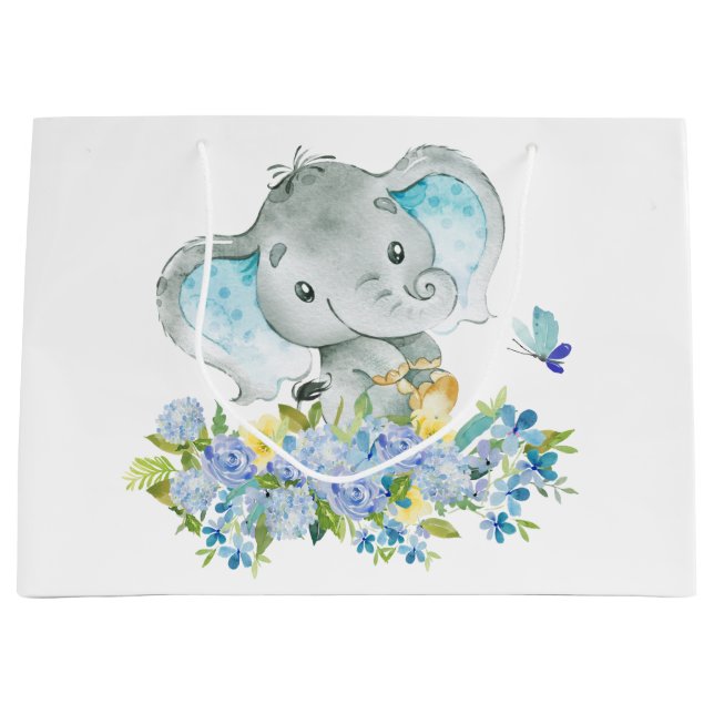 Fröhliche Elefant Baby Shower Bag Große Geschenktüte (Vorderseite)