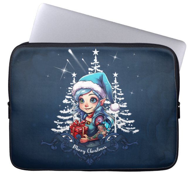 Fröhliche Elfe Laptopschutzhülle (Vorderseite)