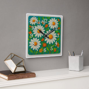 Fröhliche Ereignisse und Wildblumen Uhr Uhr