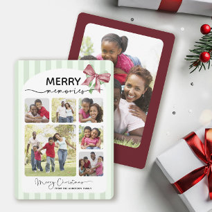 Fröhliche Erinnerungen Foto Collage Bow Weihnachte Feiertagskarte