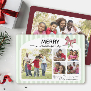 Fröhliche Erinnerungen Foto Collage Bow Weihnachte Feiertagskarte