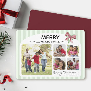 Fröhliche Erinnerungen Foto Collage Bow Weihnachte Feiertagskarte