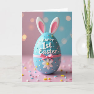 Fröhliche erste Ostern Hasen Ei Karte