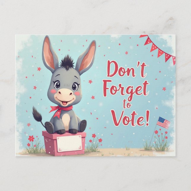 Fröhliche Esel-Wahl-Erinnerung Postkarte (Vorderseite)