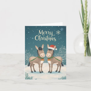 Fröhliche Esel Weihnachtskarte Feiertagskarte