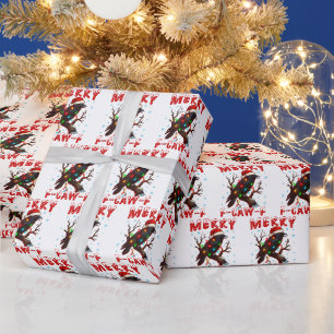 Fröhliche F-Caw-F Krähe, F-CAW-F Lustiger Weihnach Geschenkpapier