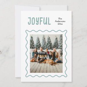 Fröhliche Familienweihnachten Moderne wellenförm Feiertagskarte