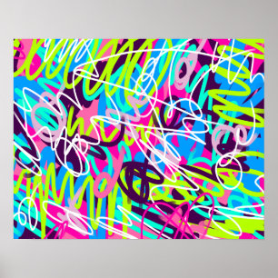 Fröhliche Farben Moderne Abstraktion Poster