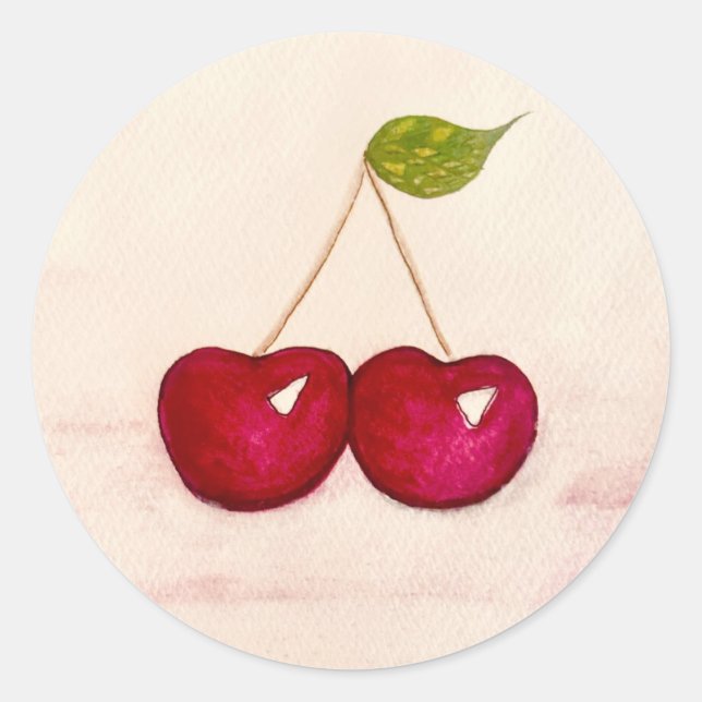 fröhliche farbenfrohe Kirschkleber Runder Aufkleber (Vorderseite)