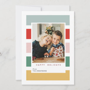 Fröhliche, farbenfrohe Weihnachtsfotokarten Feiertagskarte